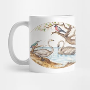 Two Swans, Kingfisher, and Bullfinch (1575–1580) Mug